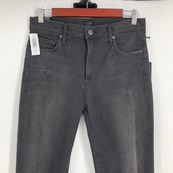 NWT Aritzia Citizens of Humanity Black Rocket High Rise Distressed Skinny 29 - Picture 6 of 16